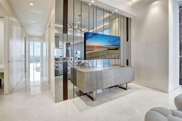 interior space with an inviting chandelier