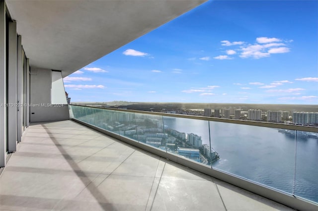 balcony with a water view