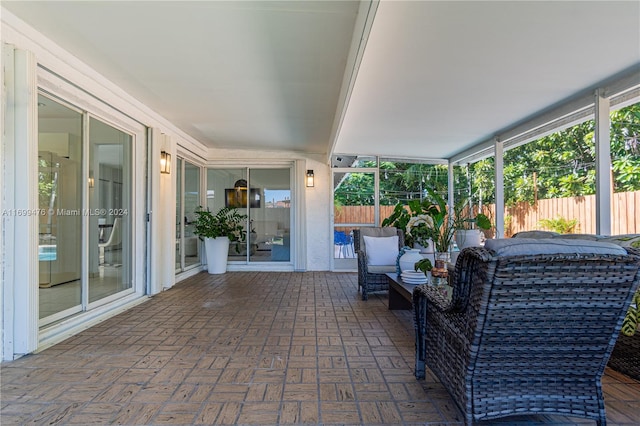 view of unfurnished sunroom