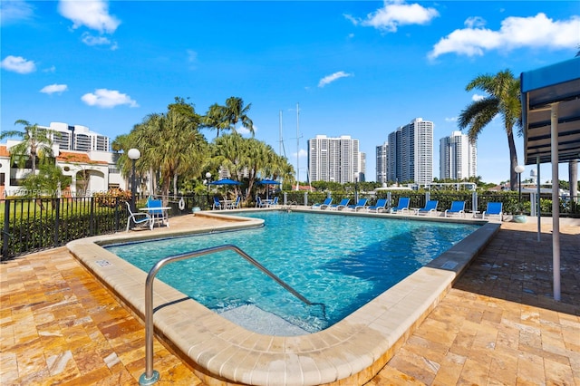 view of pool with a patio area