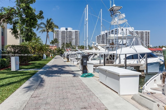 view of dock area