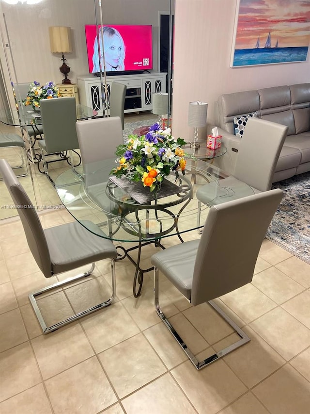 view of tiled dining room