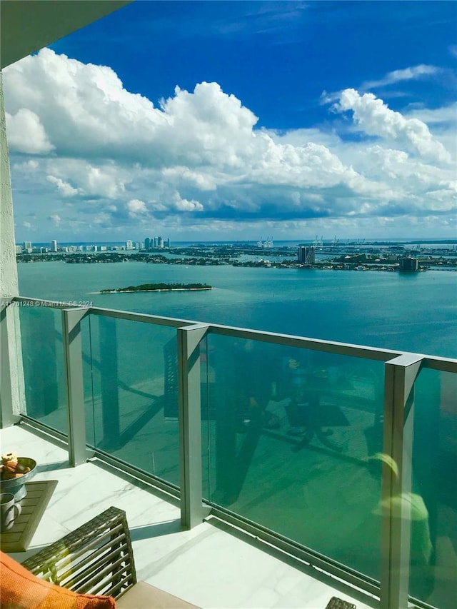 balcony with a water view