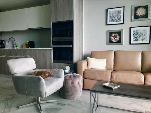 2900 NE 7th Ave Unit 3608, Miami, FL 33137 - living area featuring light marble finish floors