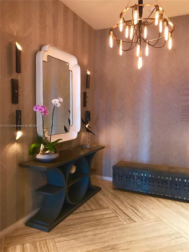 2900 NE 7th Ave Unit 3608, Miami, FL 33137 - bathroom with a chandelier and baseboards