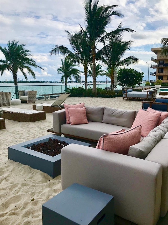 2900 NE 7th Ave Unit 3608, Miami, FL 33137 - view of patio / terrace with an outdoor living space and a water view