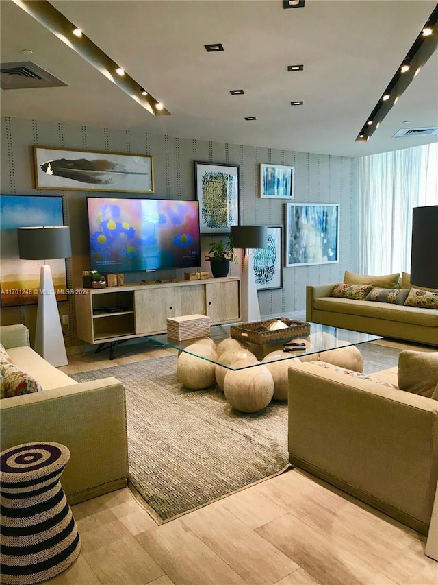 2900 NE 7th Ave Unit 3608, Miami, FL 33137 - living room featuring track lighting and wood finished floors