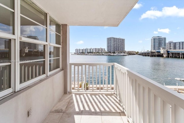 balcony with a water view