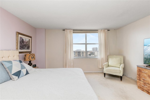 bedroom featuring carpet floors and multiple windows