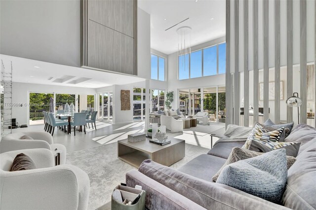 living room featuring plenty of natural light