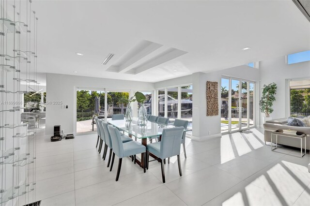 view of tiled dining space