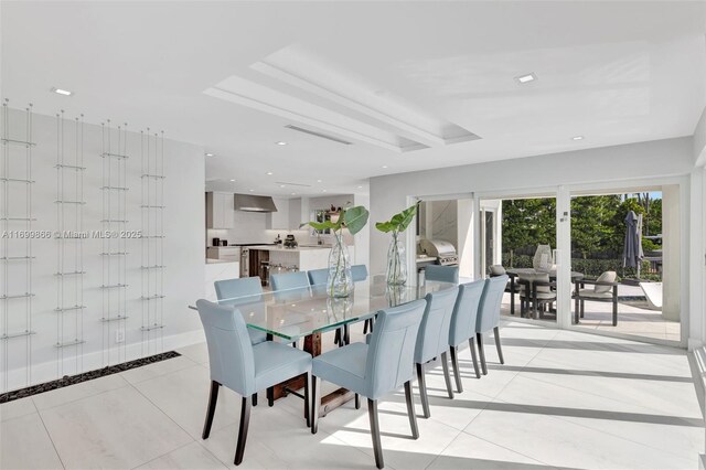 view of tiled dining room