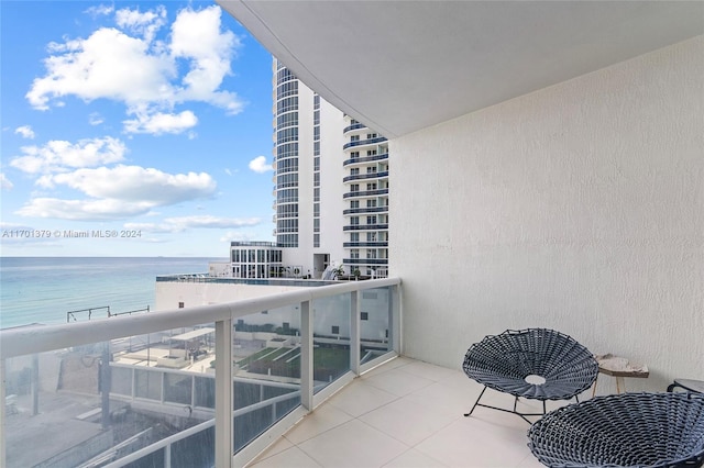 balcony with a water view