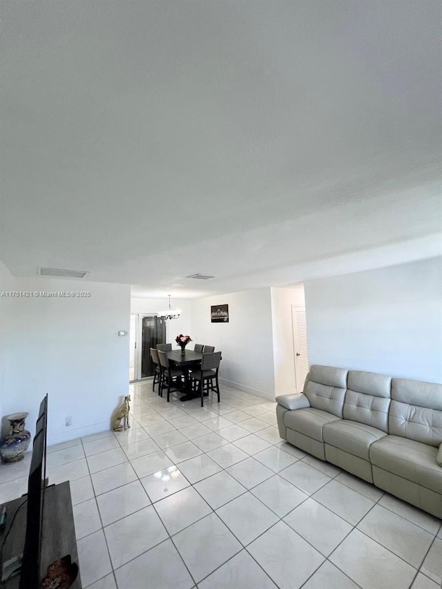 view of tiled living room