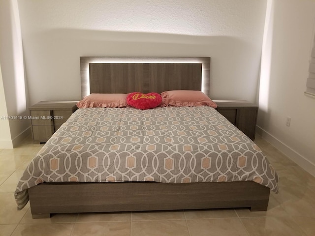 view of tiled bedroom