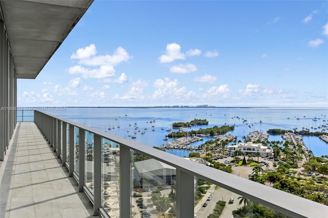 balcony with a water view