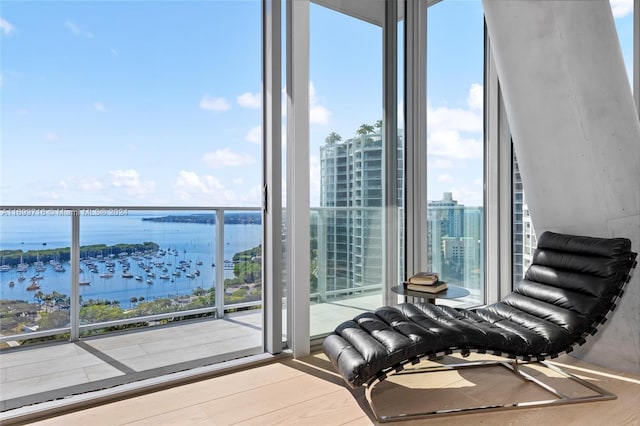 balcony with a water view