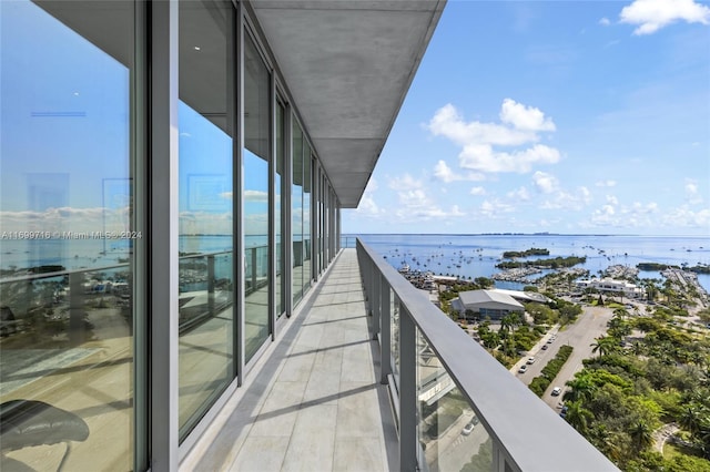 balcony with a water view