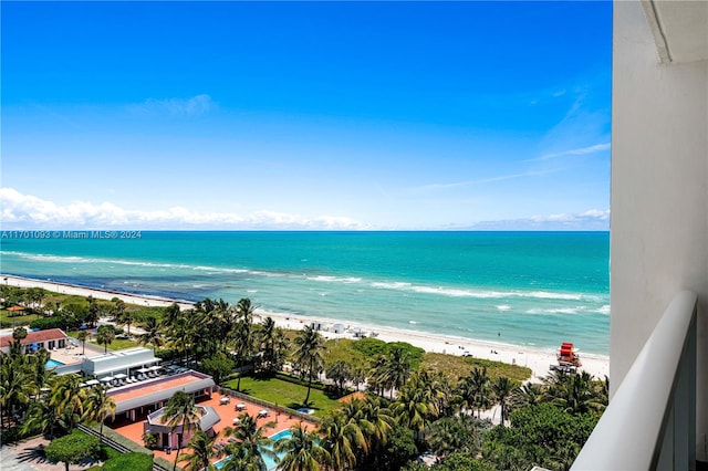 water view with a view of the beach