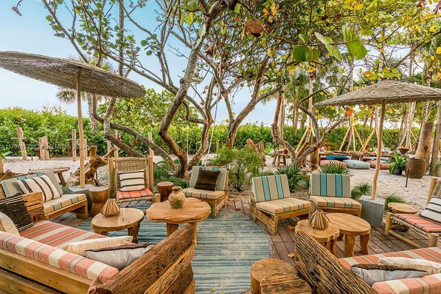 view of patio / terrace featuring a deck and an outdoor hangout area