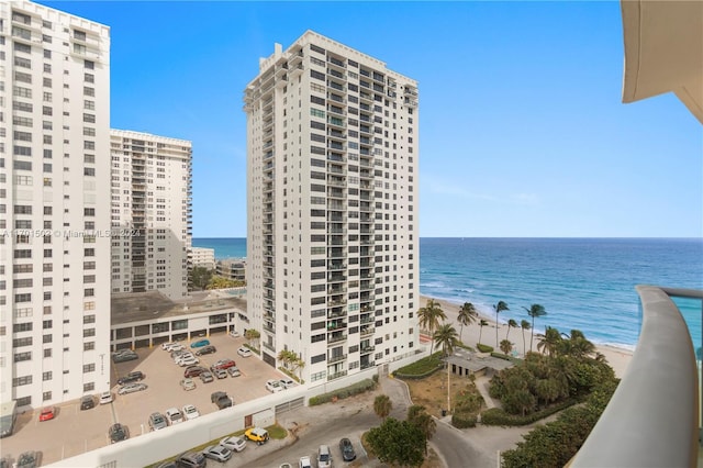 water view featuring a beach view