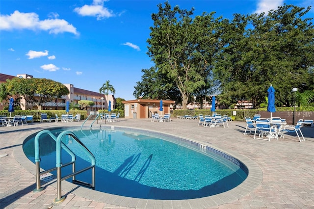 view of pool with a patio