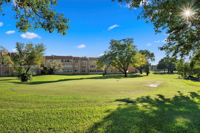 view of community with a lawn