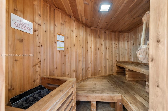 view of sauna / steam room with wood-type flooring