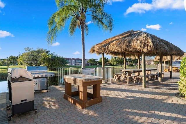 view of property's community with a gazebo