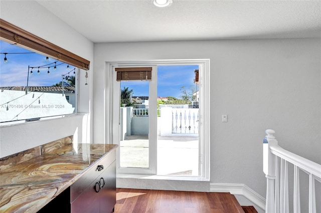 entryway featuring hardwood / wood-style floors and a wealth of natural light