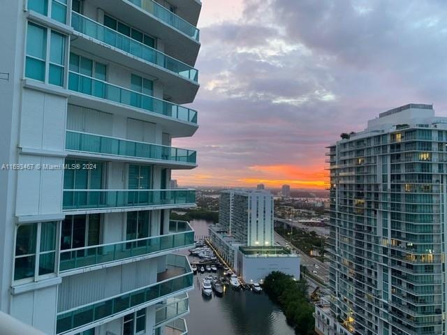 view of city featuring a water view