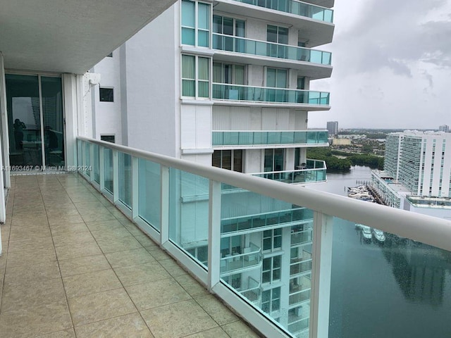 balcony with a water view