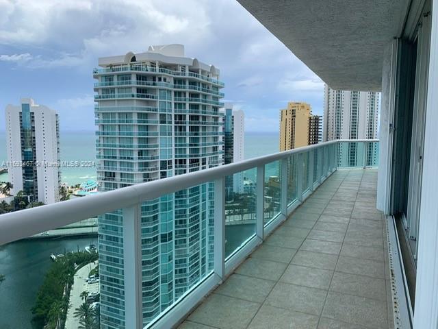 balcony with a water view