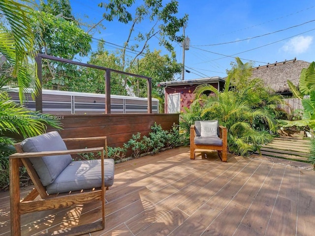 view of patio with a deck