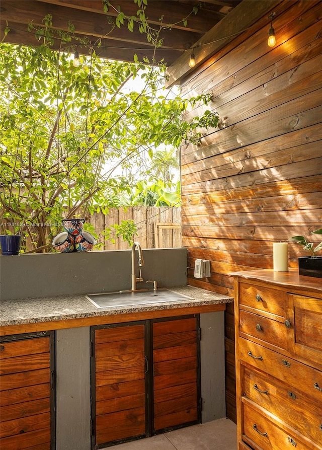 view of patio / terrace featuring sink