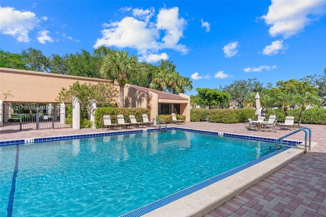 view of pool with a patio area