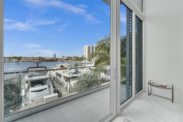 balcony with a water view