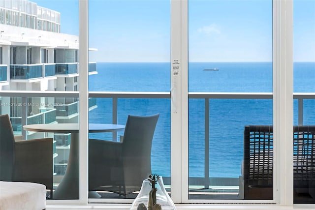 balcony with a water view