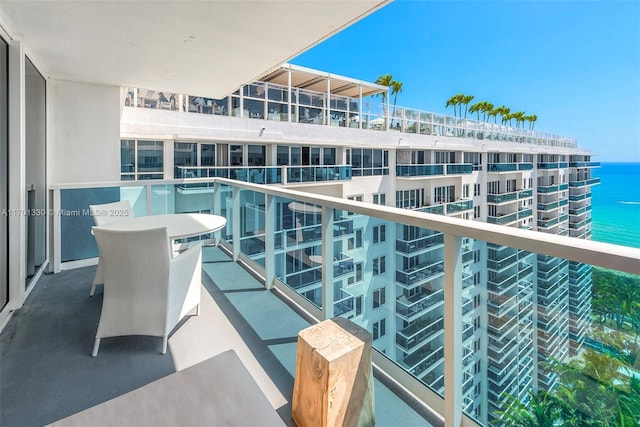 balcony with a water view