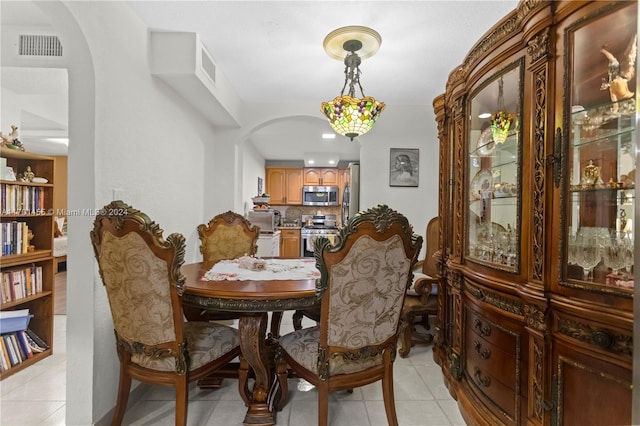 view of tiled dining area