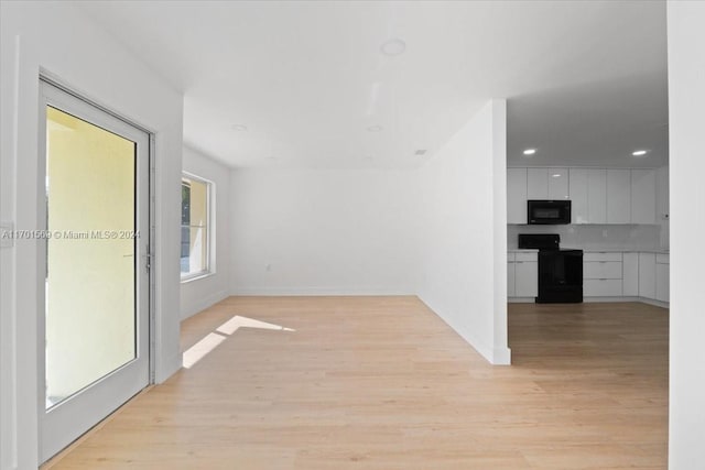 interior space with light hardwood / wood-style flooring