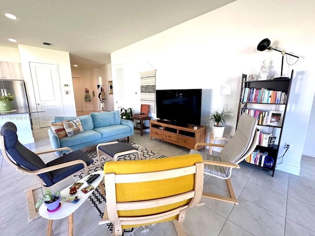 view of tiled living room