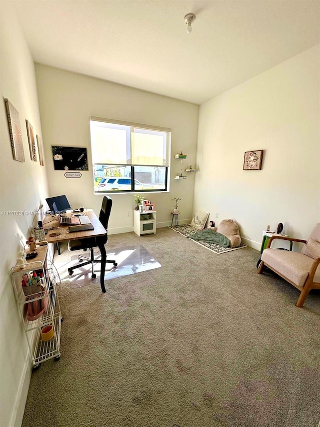 home office featuring carpet floors