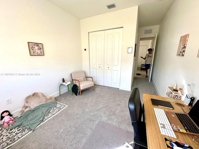 office area with carpet flooring