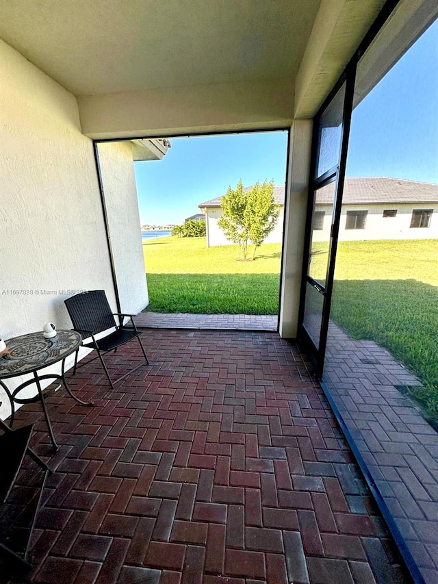 view of unfurnished sunroom