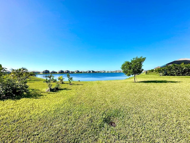 view of yard featuring a water view