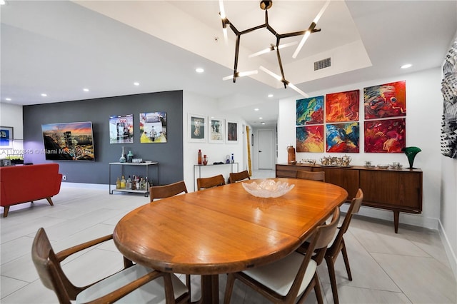 view of tiled dining space