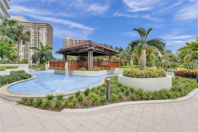 view of community featuring a gazebo