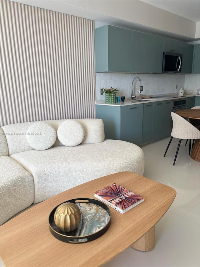 1300 Brickell Bay Dr Unit 604, Miami, FL 33131 - living area with light tile patterned floors