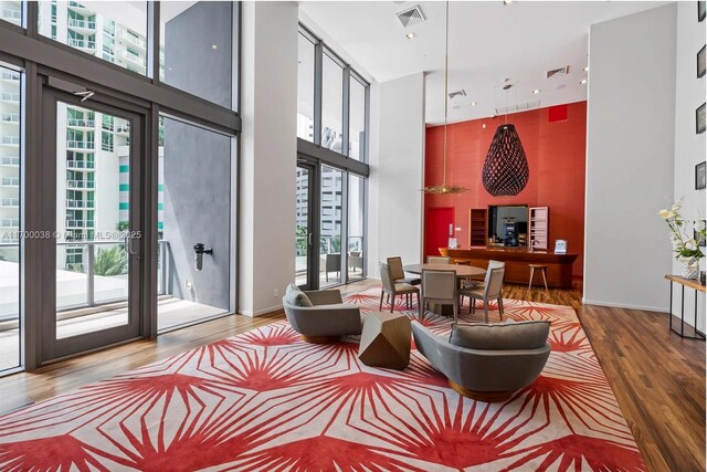 1300 Brickell Bay Dr Unit 604, Miami, FL 33131 - common area featuring a high ceiling